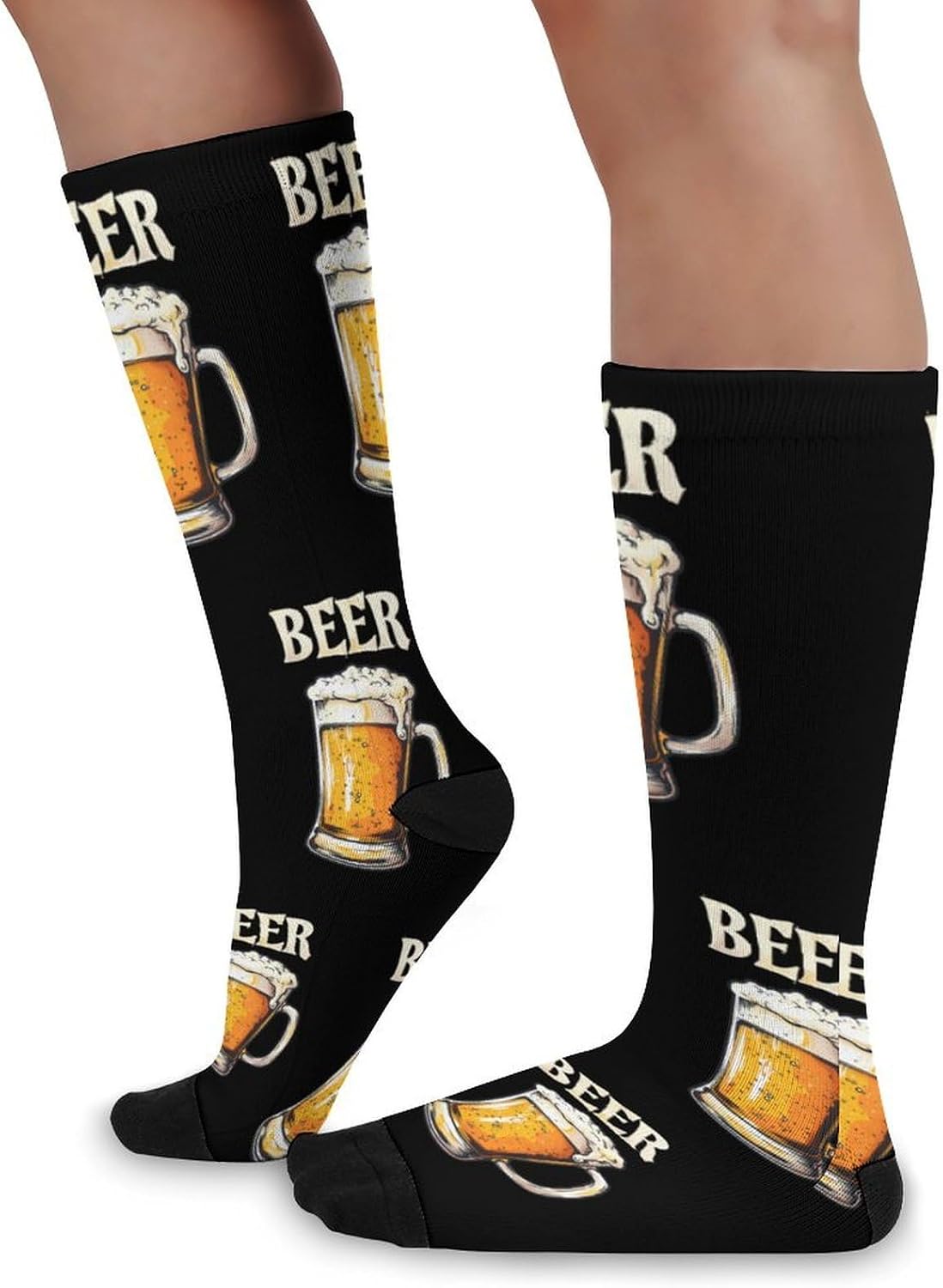 Beer Knee High Socks Athletic Long Stockings Sport Casual Crew Tube Sock Boot 46cm