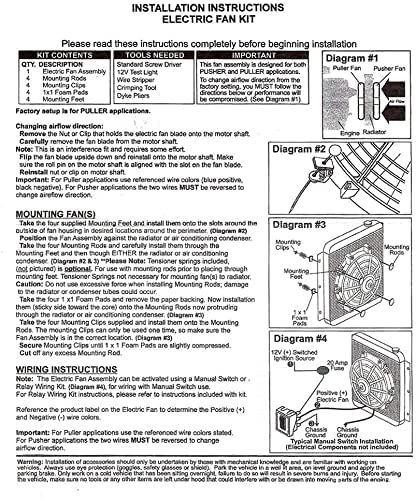 7" Inch Electric Radiator Fan High Performance 12V 80W 8412 Cfm Universal Mount Kit #TOP6