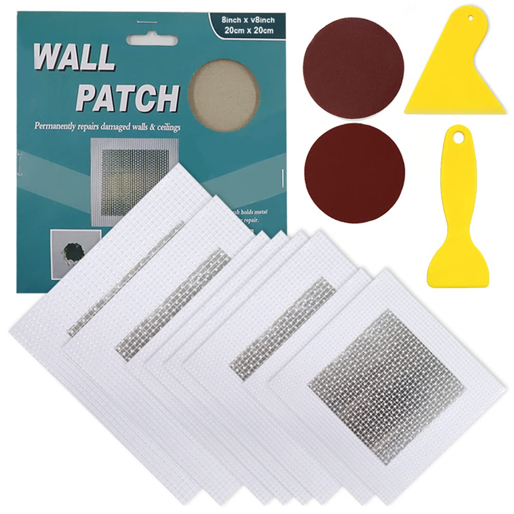 Patchs Réparation Murale Aluminium 15x15cm - Lot De 8 - Autocollants Pour Fissures Et Trous Placo