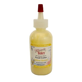 Ultimate Baker All Natural Yellow Food Color Powder - Vibrant, All Natural Color for Cakes, Baking, Decorating & DIY Treats Home or Professional Use 12grams