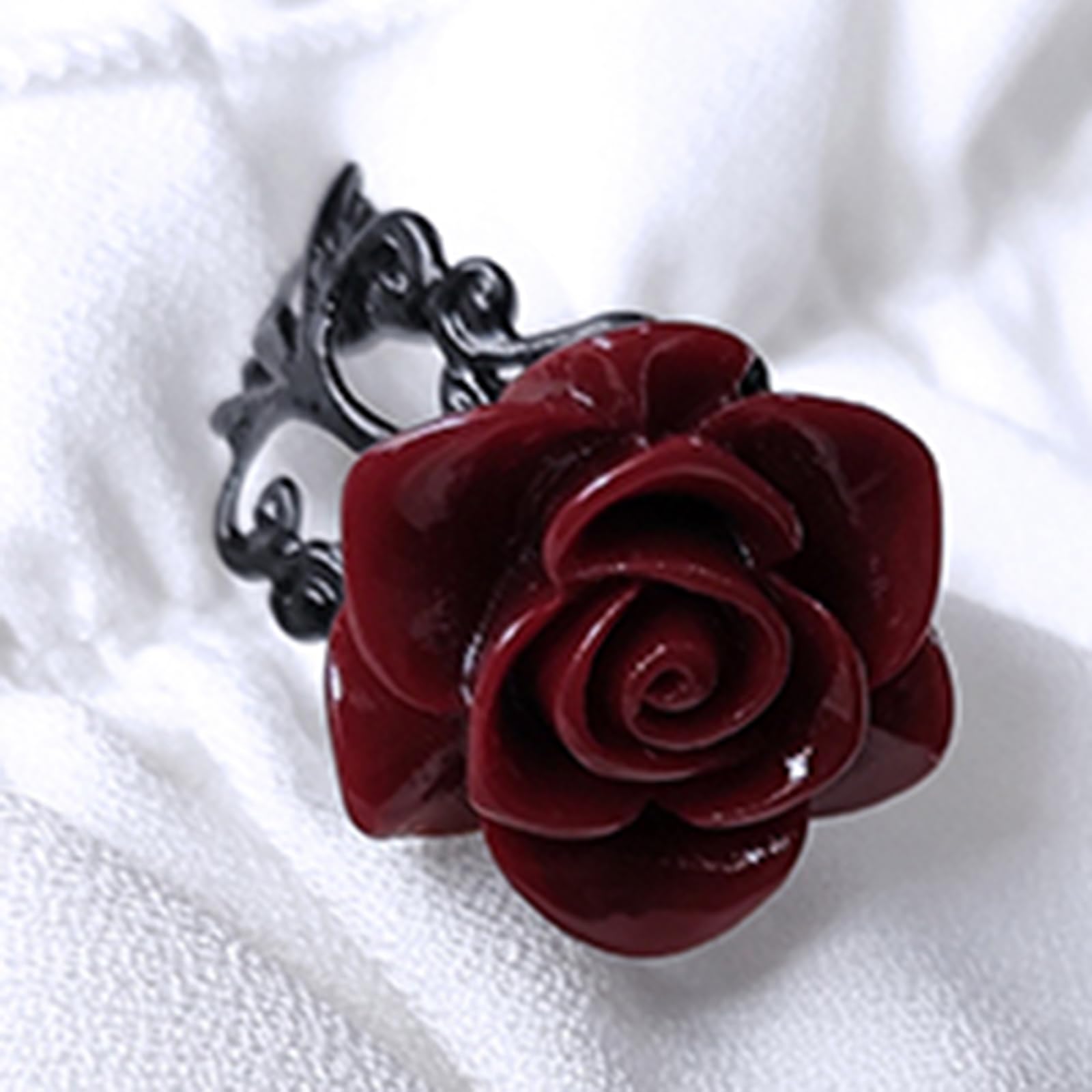 Anello Gotico Regolabile Con Rosa: Simbolo Dark E Romantico Per Lui E Lei!