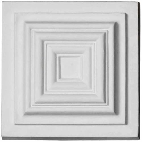 Ekena Millwork ROS05X05LE Leandros Roseta, 4 3/8"W x 4 3/8"H x 1 1/4"P, Imprimado