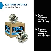 Vista 939 de TRQ Juego de 2 rodamientos de rueda trasera y conjunto de cubo con sensor ABS compatible con Ford Transit Connect 2014-2018