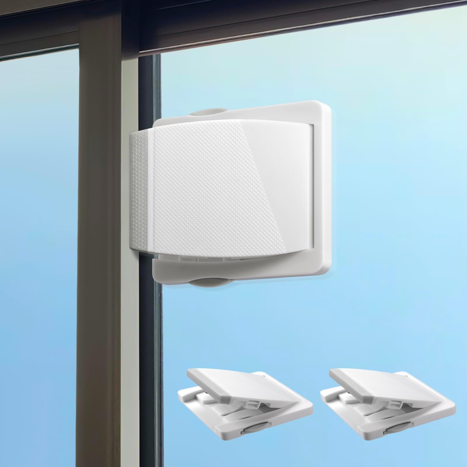 Sliding Door Lock, 2 Pack Child Safety Sliding Glass Door Lock for Sliding Glass Doors, Sliding Windows, Sliding Closet, etc. Easy to Installation Provides More Security for Your Baby and Pets
