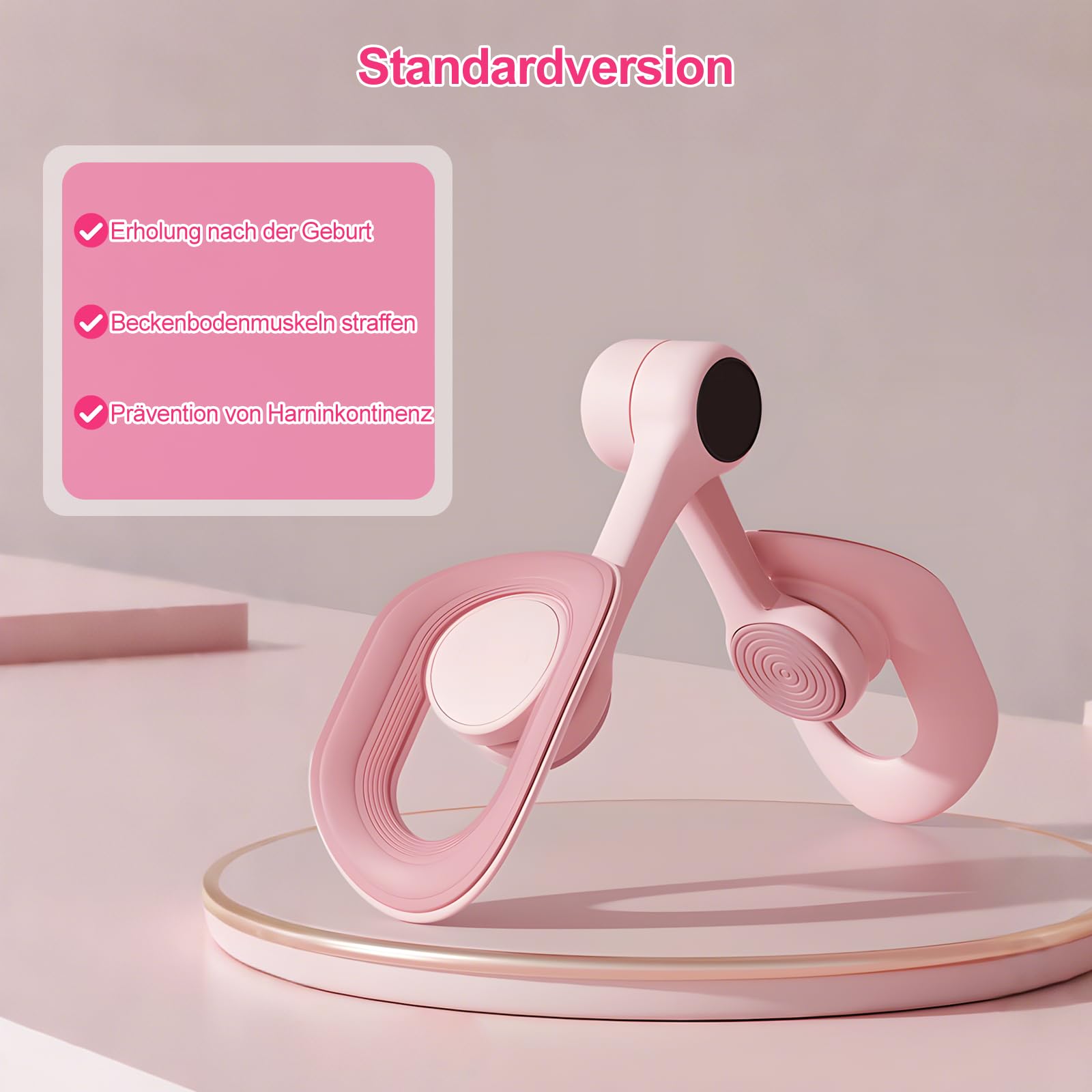 Beckenboden Trainingsgerät - Sportgeräte Zuhause zum Training der Oberschenkel, Oberschenkeltrainer mit Anti Rutsch Design, Postpartum Beckenbodentrainer mit Einem Elastischen Stretchband