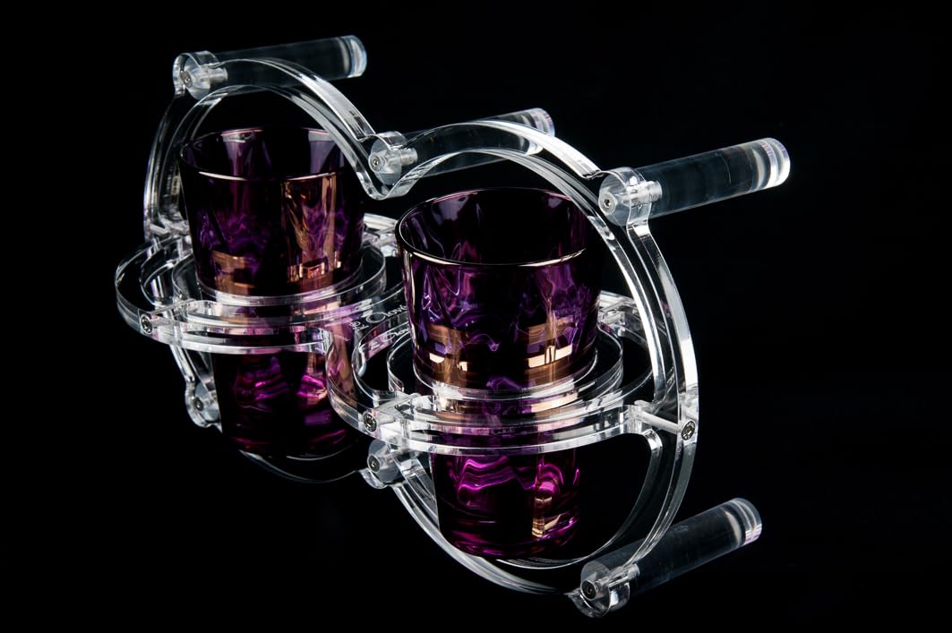 Support de verre articulé réglable violet pour suspendre la vaisselle