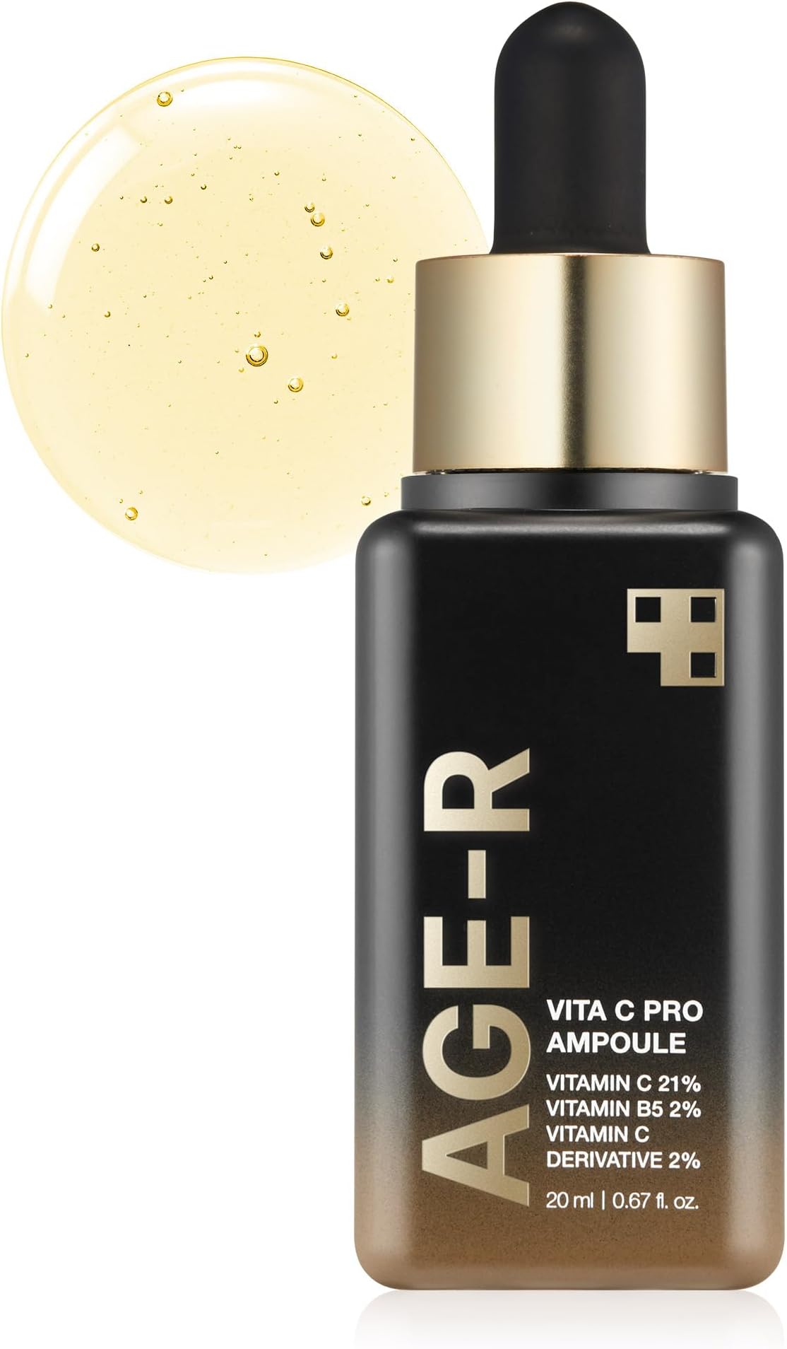 Age-R Vita C Pro Ampoule -Vitamin C Serum for Pigmentation, Uneven Skin Tone, and Hydration - Boost Absorption and Radiance by up to 780% with Age-R Booster Pro