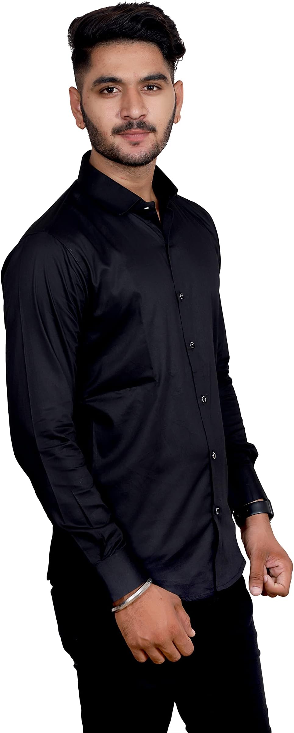 GenericMen's Satin Formal Full Sleeves Regular Fit Shirt