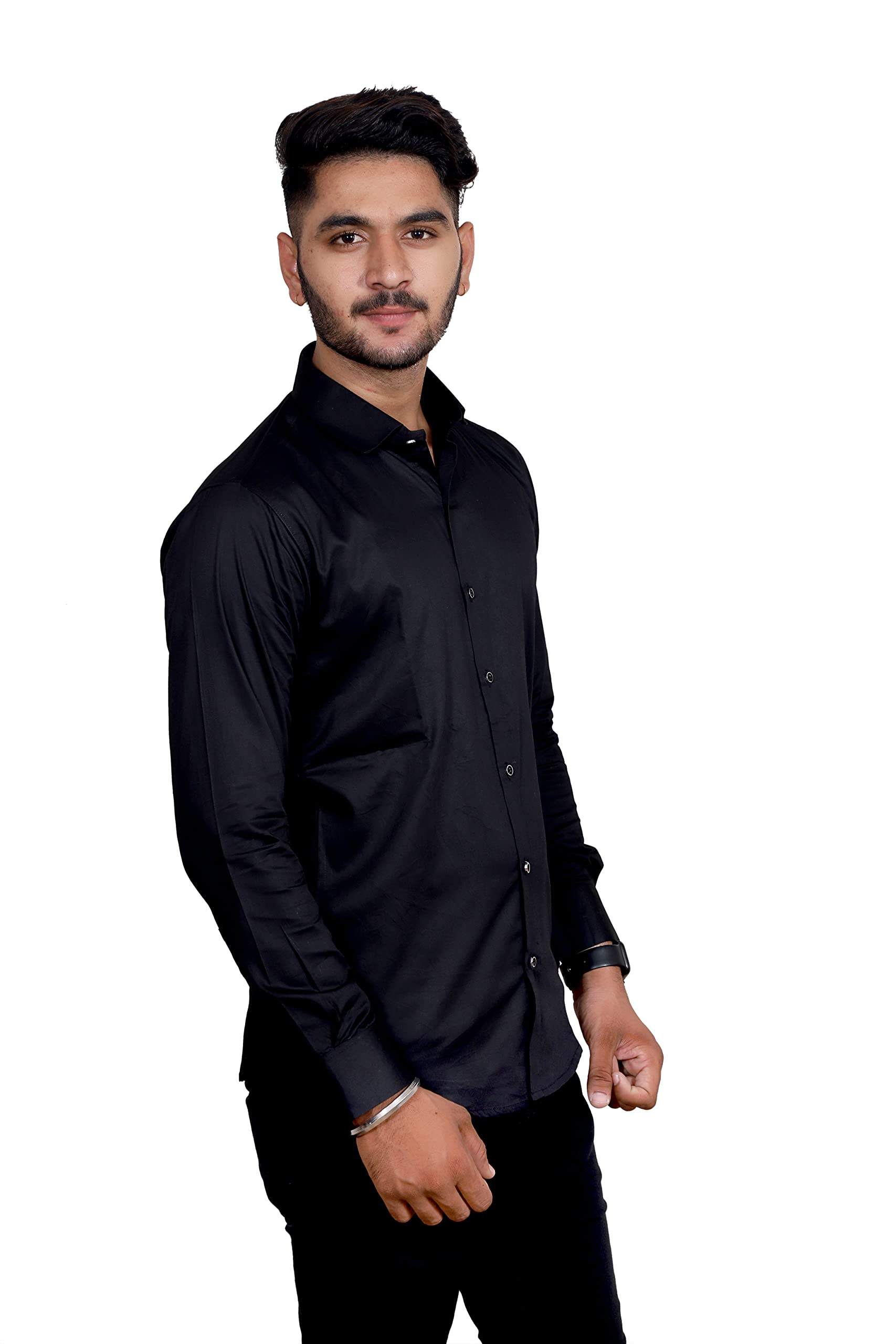 GenericMen's Satin Formal Full Sleeves Regular Fit Shirt
