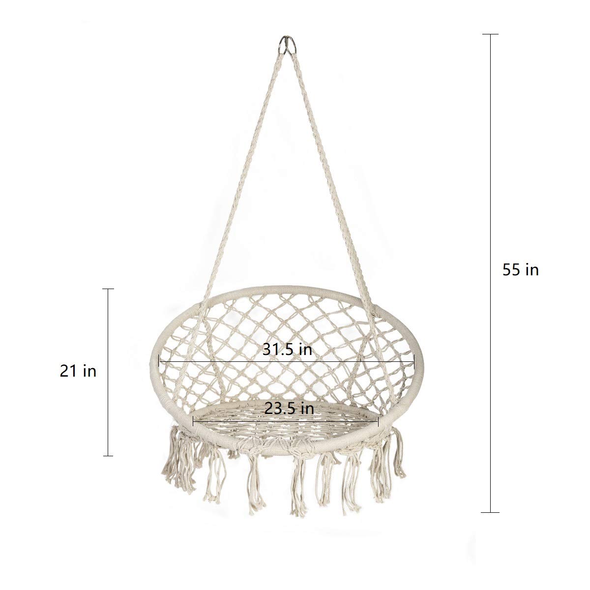 AsterOutdoor Hamaca de macramé para Uso en Interiores o Exteriores, Color Beige