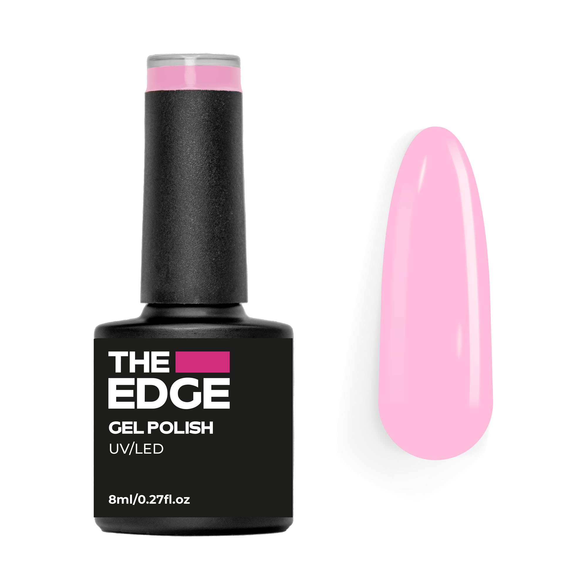 THE EDGE Gel Nail Polish 8ml - The Candy Pink - UV/LED Manicure/Pedicure for Salon & Home Use, Highly Pigmented/Long Lasting/2-Coat Coverage