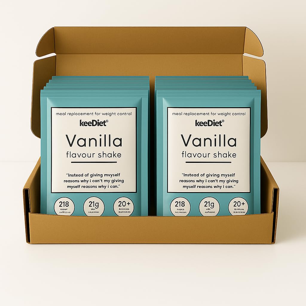 KeeDiet 20x Vanilla Meal Replacement Shakes – Classic Slimming Shake – High Protein, Low Calorie Diet Plan – Exante Alternative – UK Brand