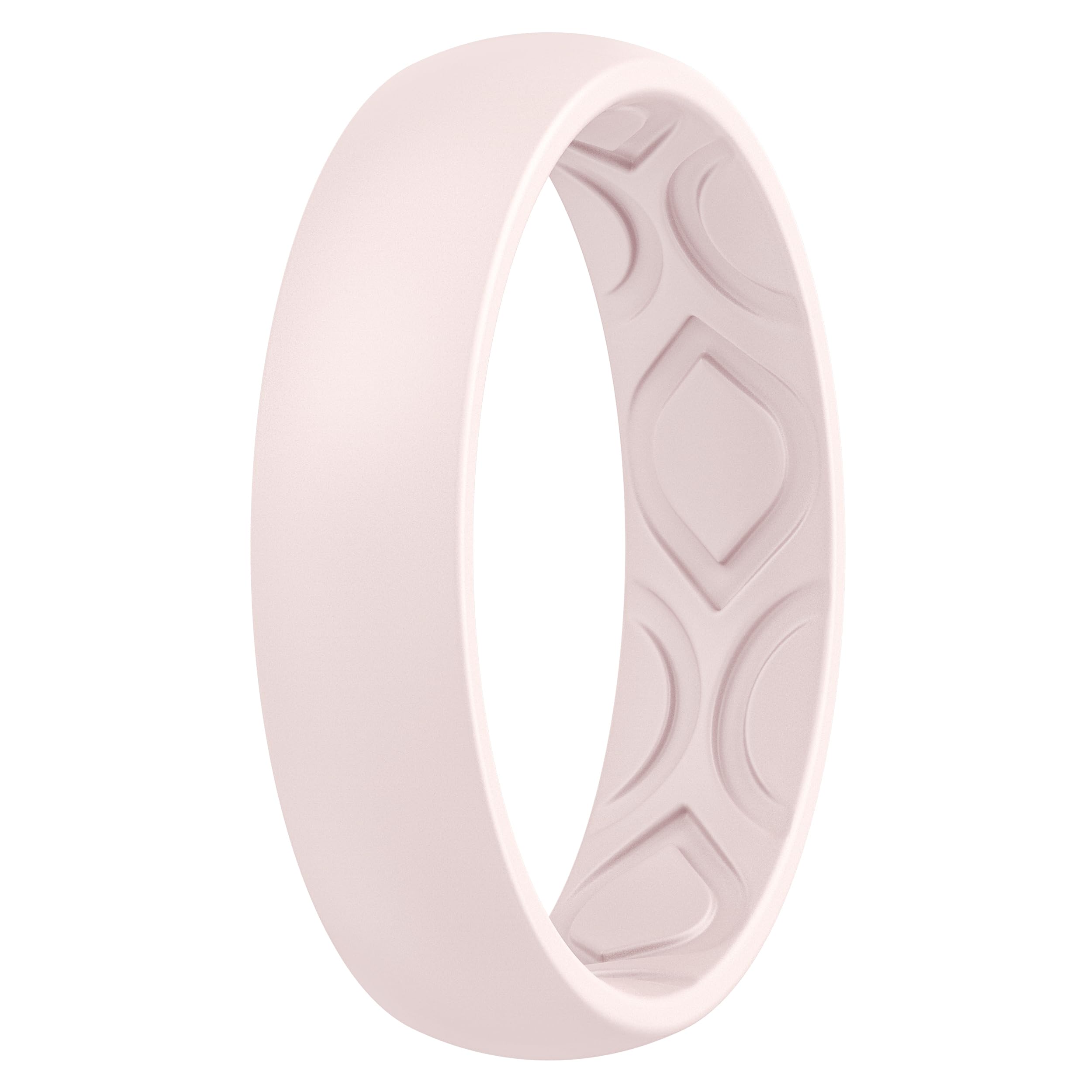ThunderFit Women Breathable Air Grooves Silicone Wedding Bands Promise Rings 5.5mm Wide 1.8mm Thick - 1/4/8/12 Variety Multipack