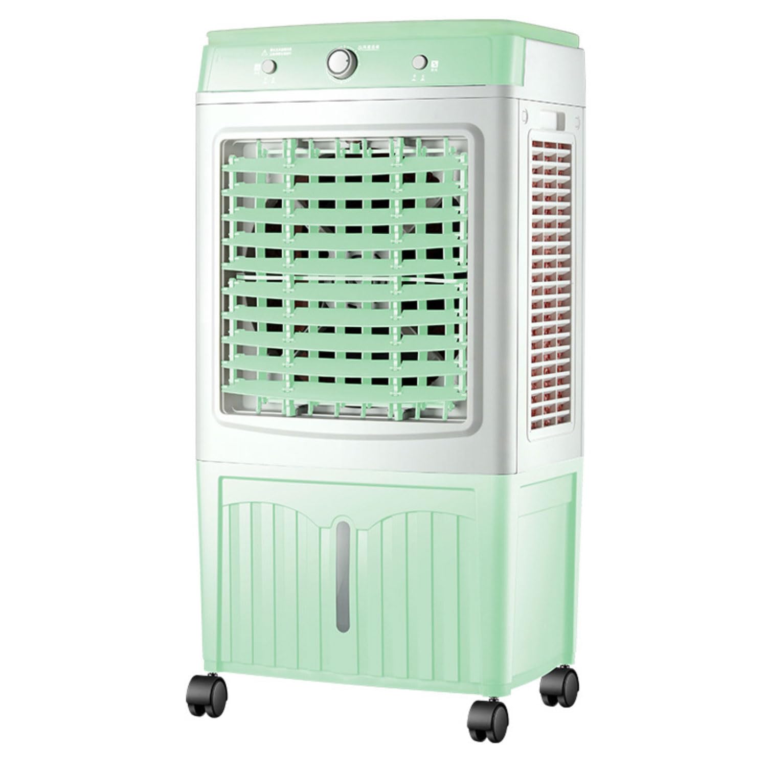 Portable Air Conditioner Evaporative Air Cooler with Remote Control 45L Humidifier Cooling Fan with 3Speed Settings and Ice Boxes 7.5 Hour Timer 360 ° Wheels Cooling Fan Cooling AC Unit for Home