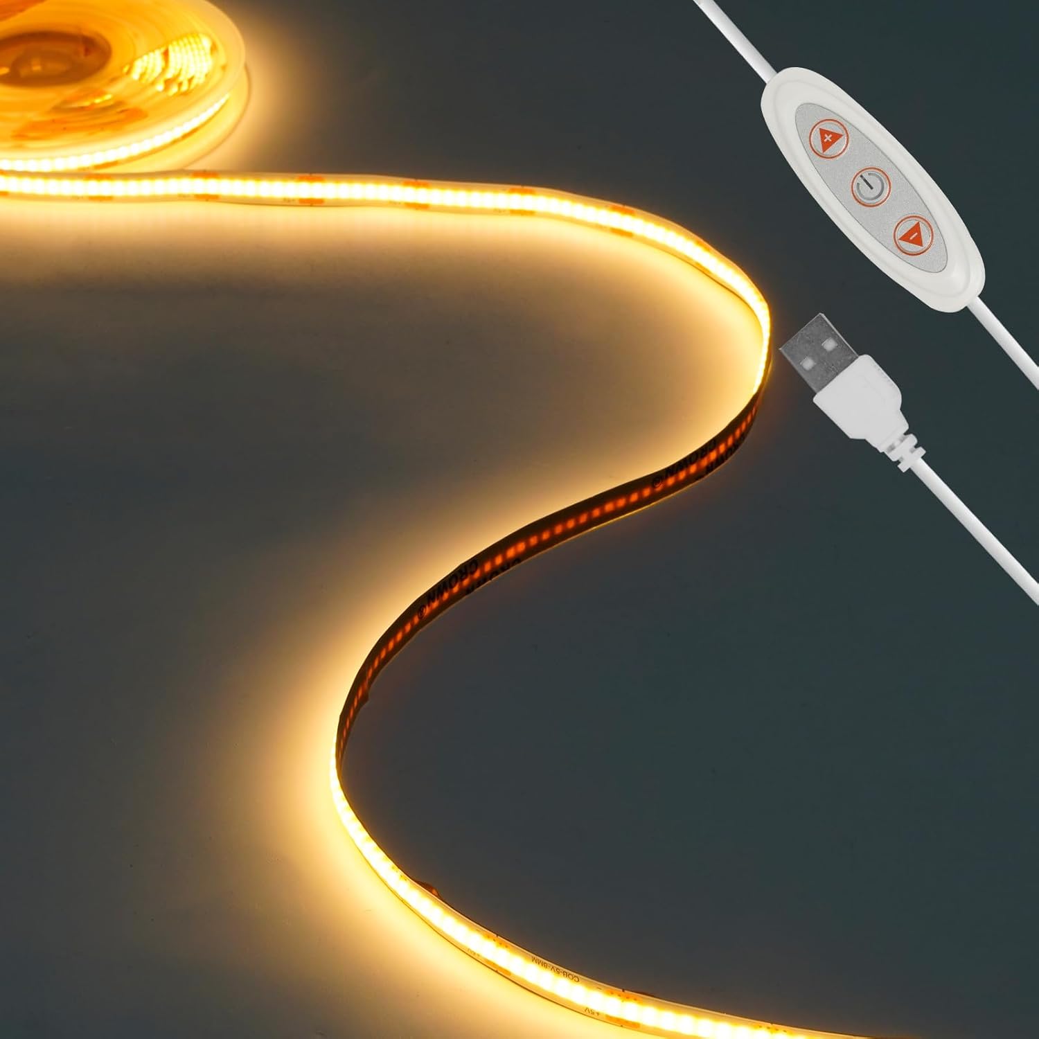 5V USB 13.12ft LED Light Strip, COB LED Strip Lights, High Brightness Tape Lights, Day White 5000K LED Strip Lights for TV,Cabinet, Kitchen,Living Room and Shelving