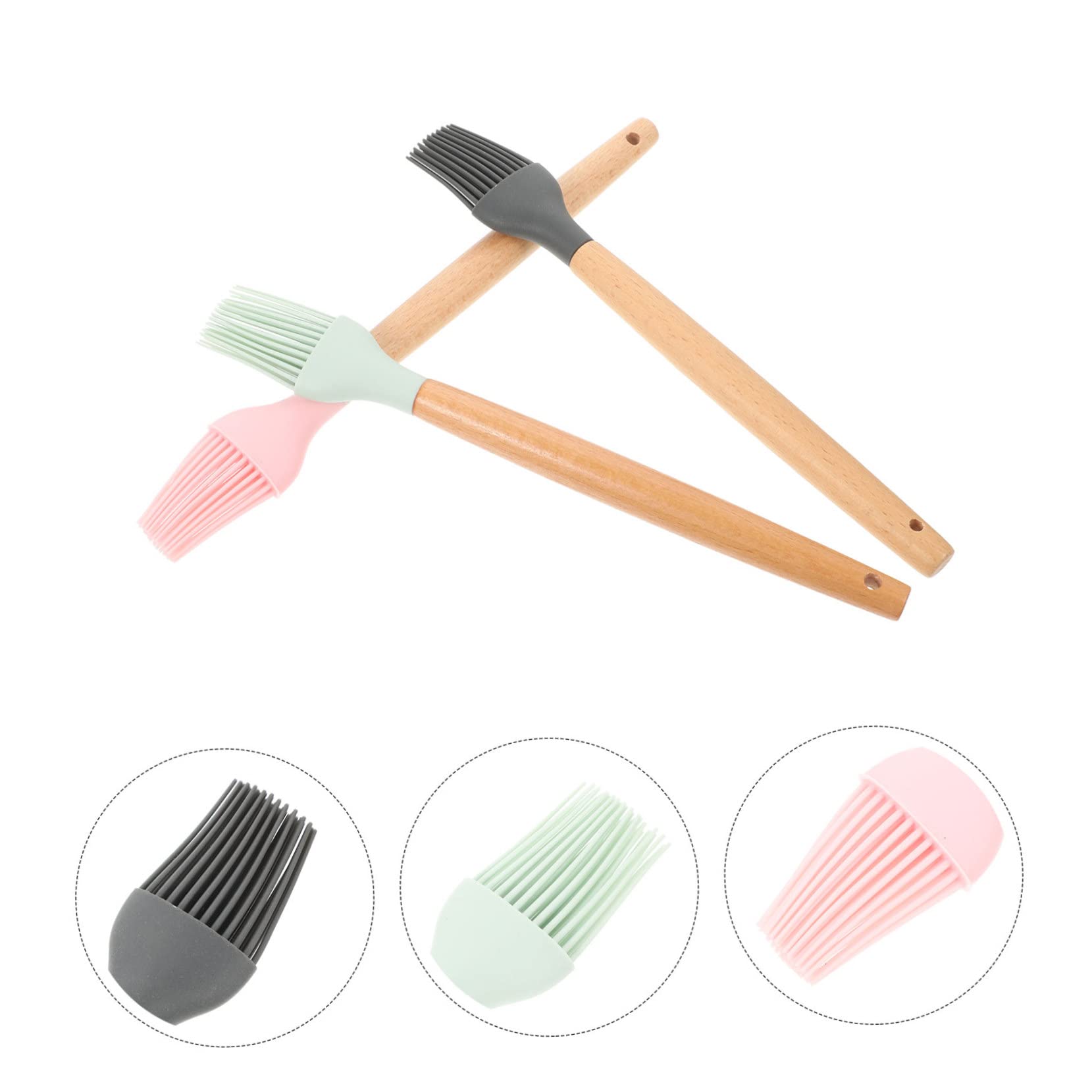 TOYANDONA 2 Sätze Backpinsel Aus Silikon Grillzubehör Grills Soße Grill-backpinsel Multifunktional Silikonbürste Für Den Haushalt Küchenbürste Grillbürste Buche 3 Stück * 2