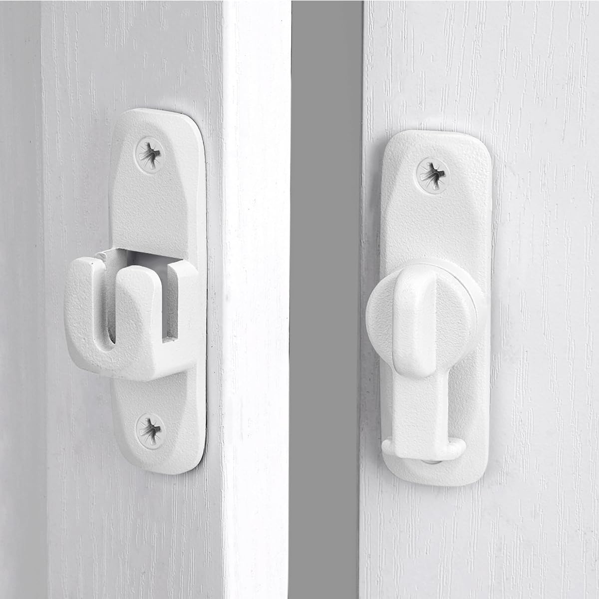 3 Packs Matte White 90/180° Barn Door Latches,Zinc Alloy Flip Latch，Right Angle Door Lock for Cabinets,Gardens,Barn,Bathroom,Windowsand Small pet Cages