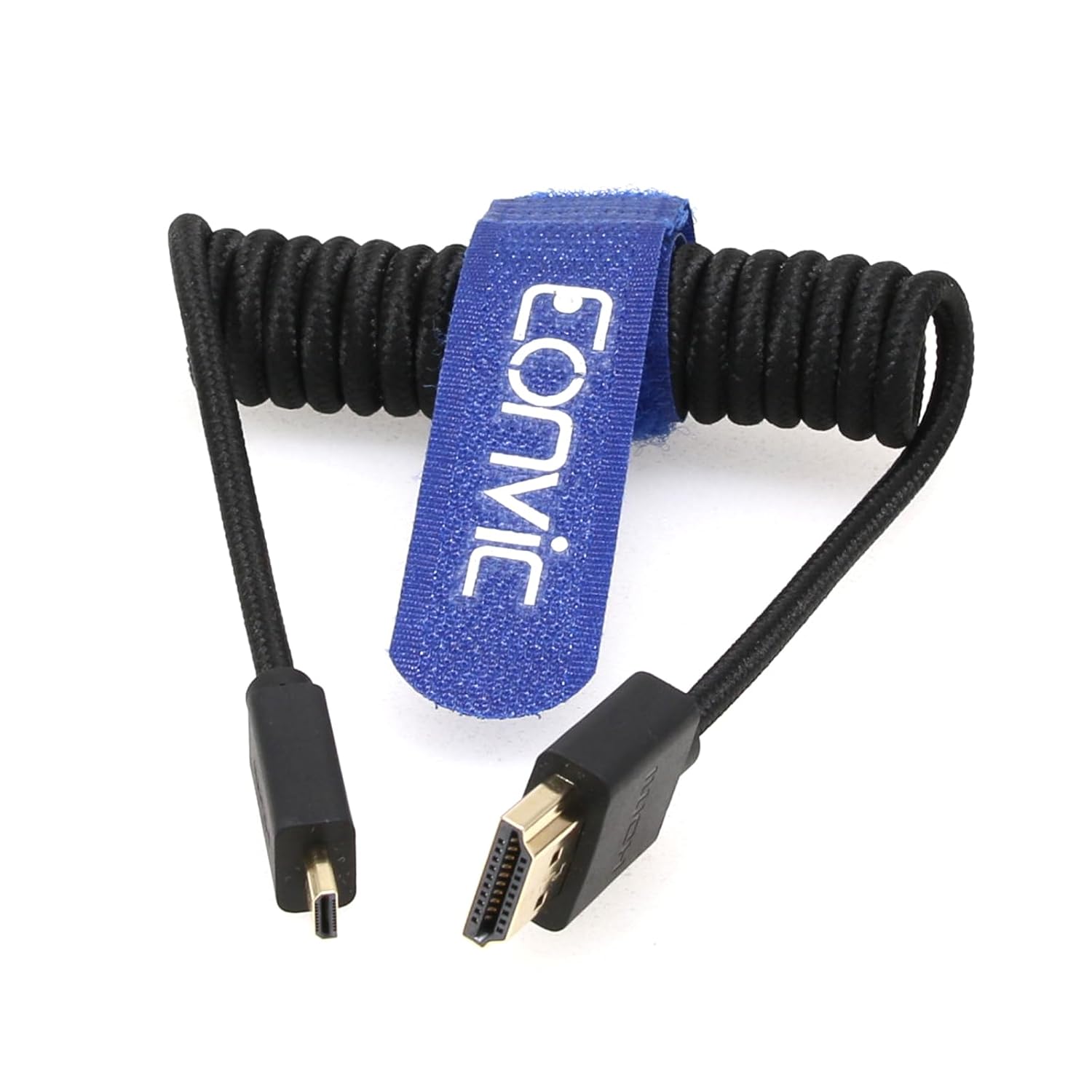 Eonvic 2.1 HDMI Coiled Cable - 8K High Speed Male to Male Extender for HDSLR Cameras, TV, PC, Laptop, MacBook, Monitor
