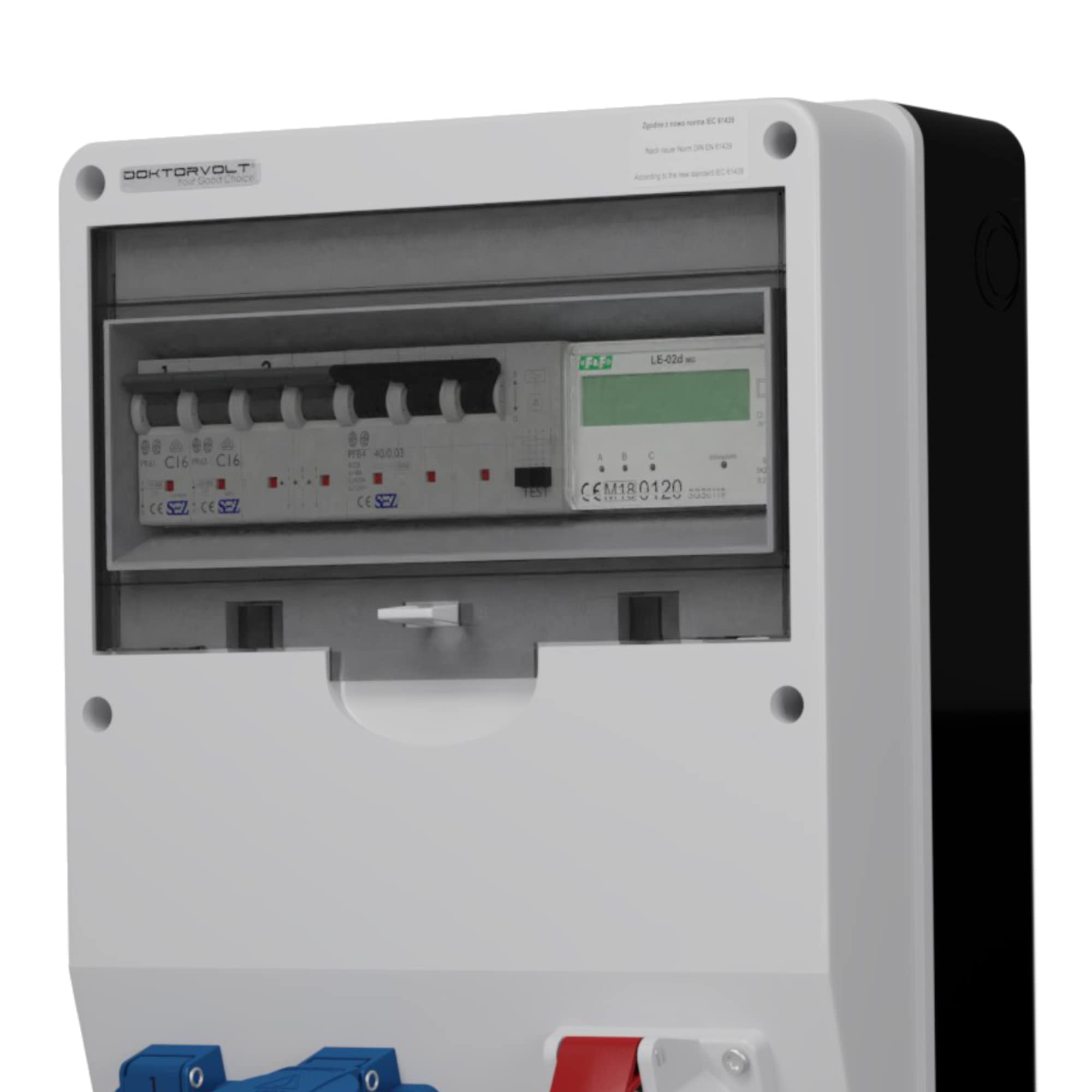 Unità di distribuzione dell' energia con contatore TD della S/FI 1 X 16 A 2 X 230 V parete Distributore Distributore di corrente per cantieri 2510