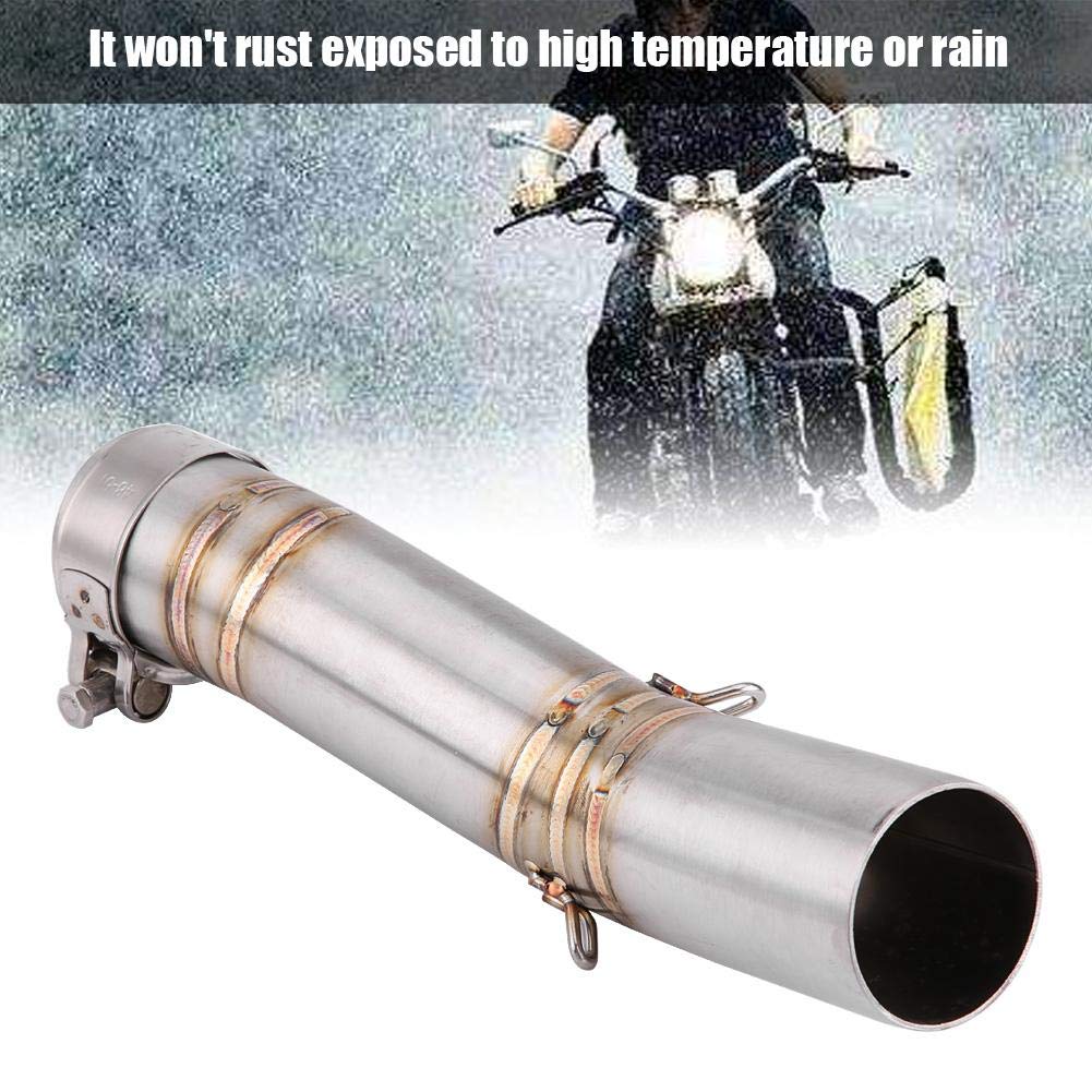 KIMISS 51mm / 2in tubo di scarico centrale, per GSX-R600 / GSX-R750, tubo di collegamento centrale di s sostituzione per o di scarico in acciaio inossidabile per moto con morsetto (K7)