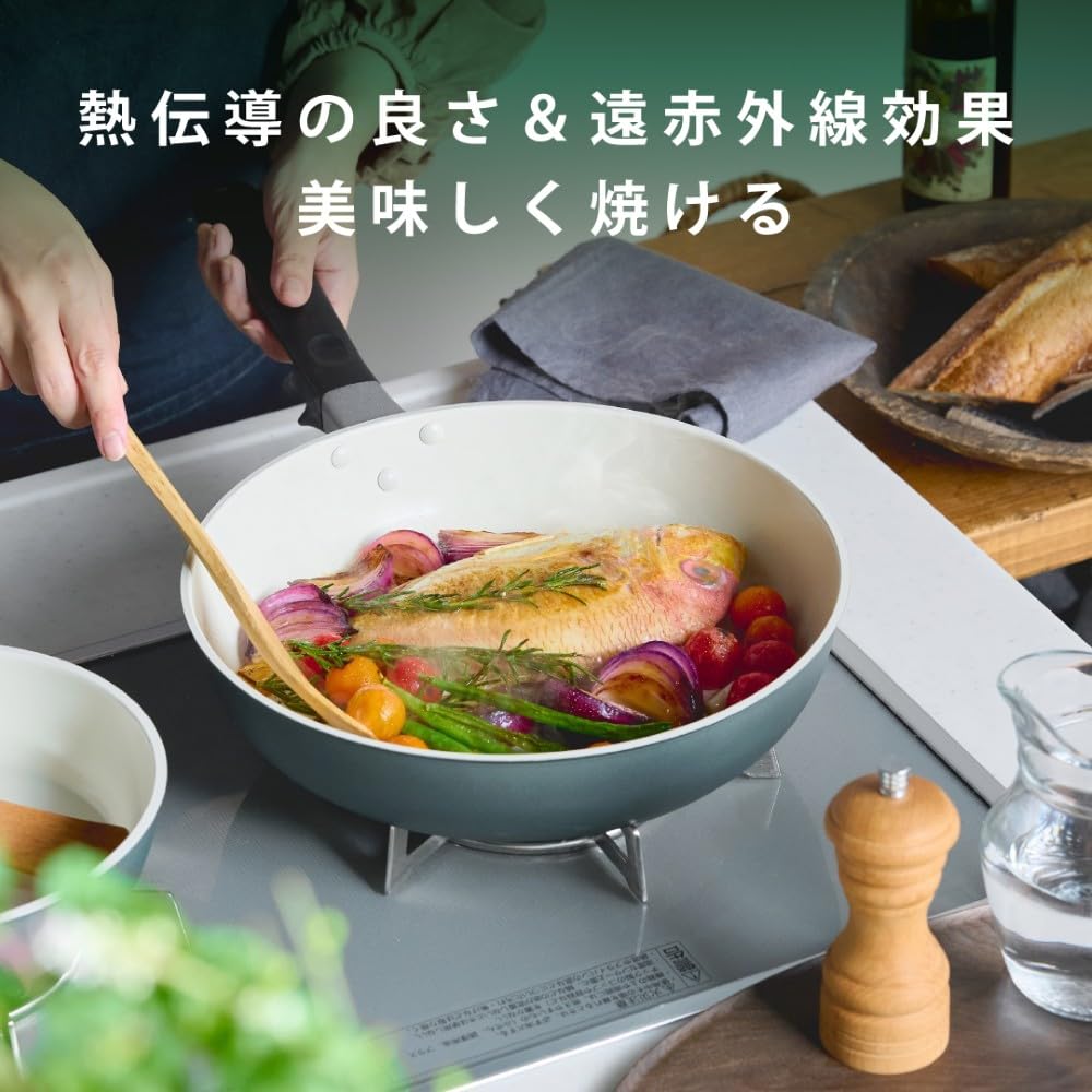 KYOCERA セラブリッド セラミックフライパン 20cm カームグリーン
