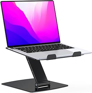 Glangeh Adjustable Portable Table Stand, Aluminum Alloy Ergonomic Ventilated Portable Raiser, Foldable Laptop Stand Compat…