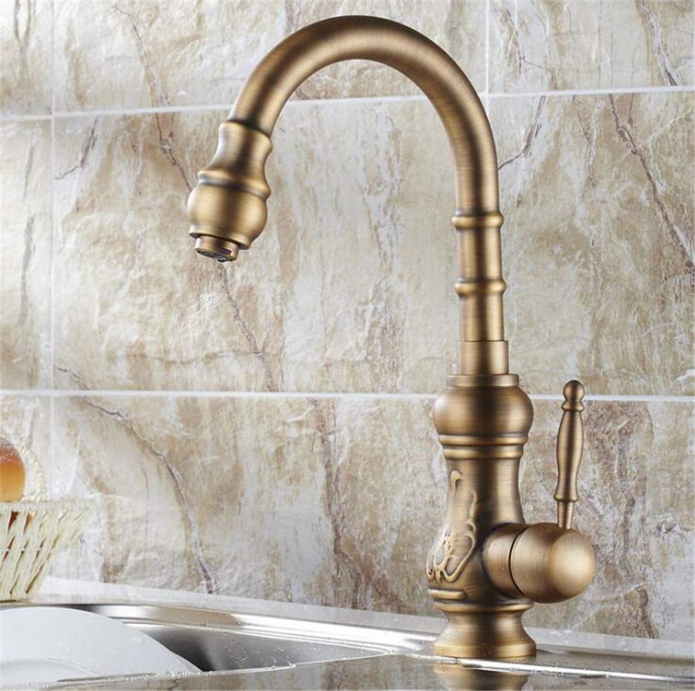 Robinet d'évier cuisine laiton massif bronze mitigeur rétro eau chaude froide