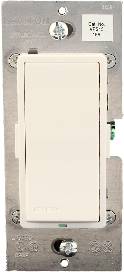 Leviton VPS151LZ, Vizia + Digital 15A Electronic Switch, Single Pole