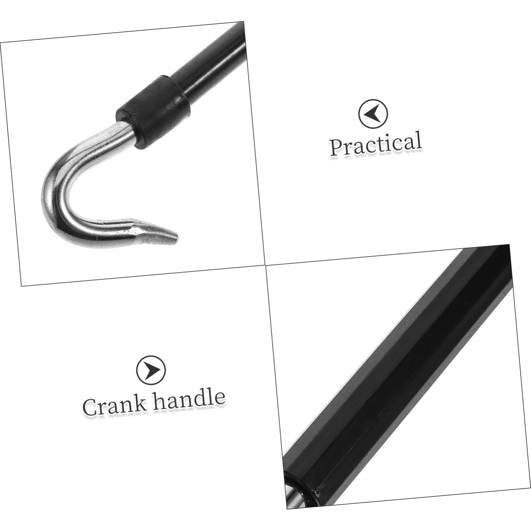 Manivelle pour Store Extérieur Robuste en Métal et Plastique Noir, Compacte et Facile à Utiliser, pour Auvent et Toile D'ombrage en Intérieur et Extérieur