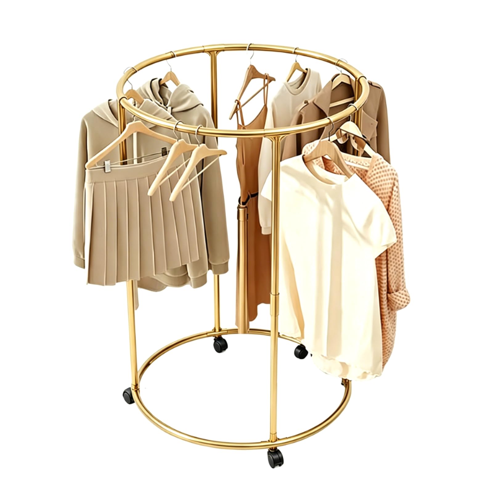 Barre d'angle pour penderie dorée 50 cm en acier finition luxe