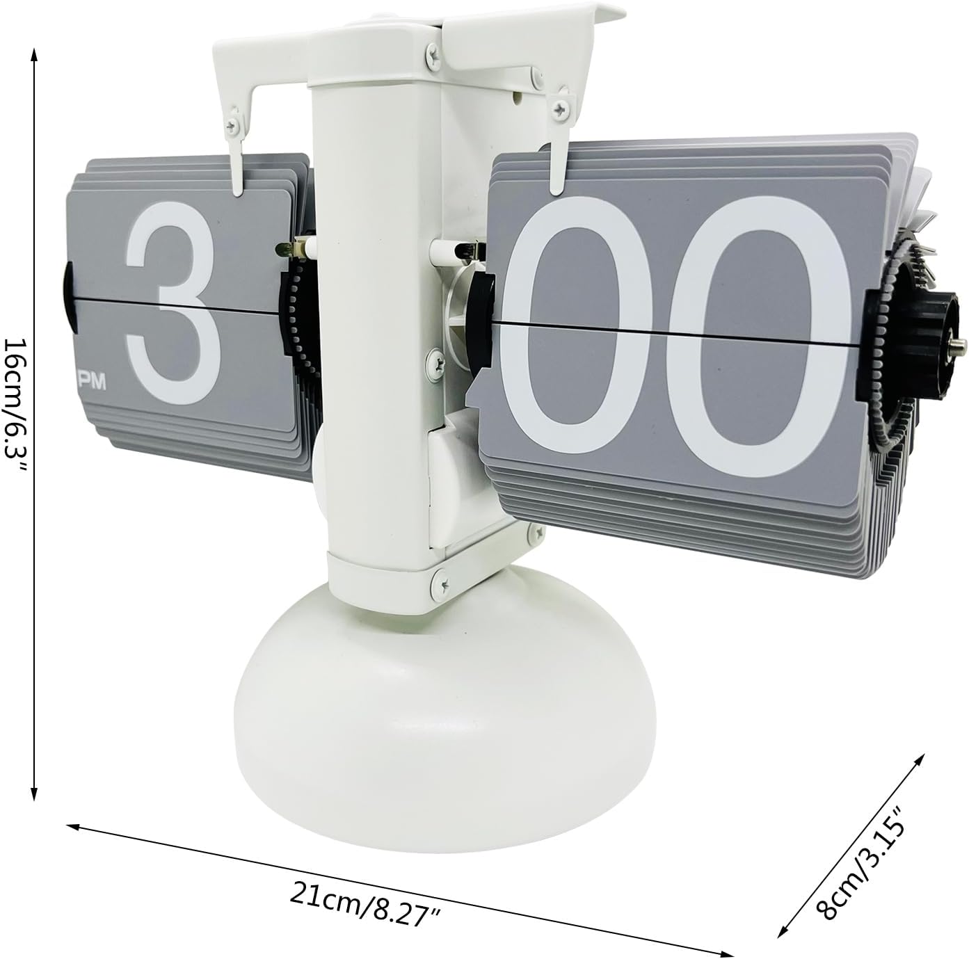 hejhncii Automatic Flip Digital Clock Table Stainless Steel Single Foot Turn Page for Home Bedroom Living Room Office Desktop Flip Digital Clock