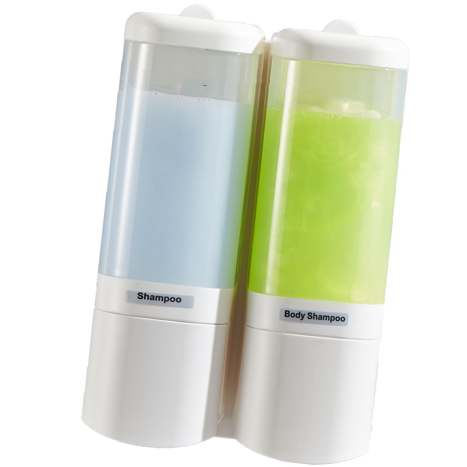 Dispenser di Sapone Liquido Elegante Design a Parete a Prova di Perdite a 2 Camere da 480 Ml per Bagno e (Bianca)
