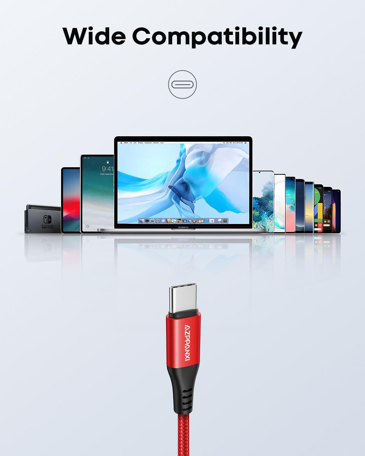 Cable USB C a USB C de 20 pies, cable USB C extralargo (USB 2.0, 60 W), cable trenzado de carga rápida tipo C a tipo C para iPhone 16 15 Pro Max MacBook iPad Samsung Galaxy S24 S23 Pixel Moto LG