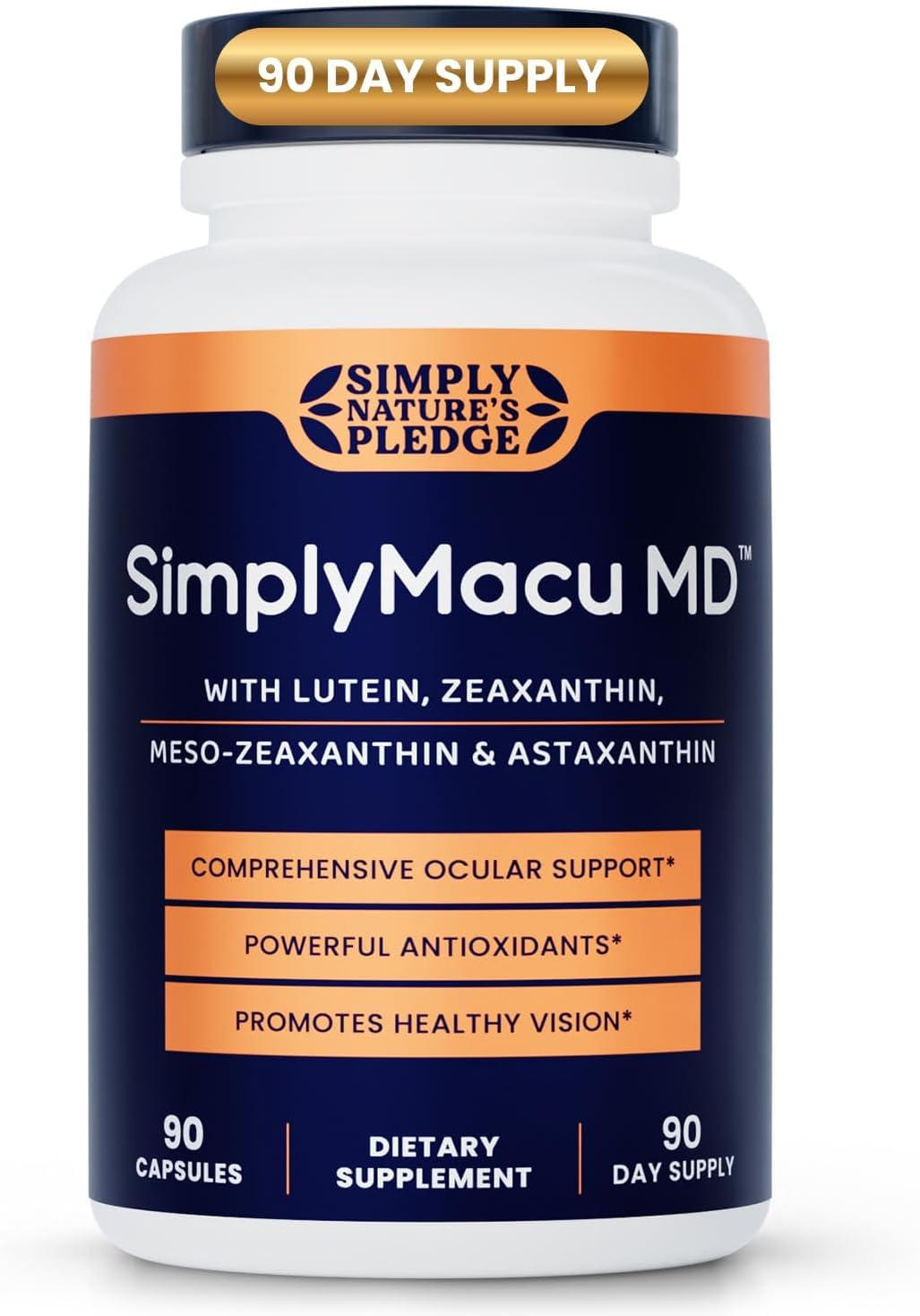 Simply Nature's Pledge Macu MD | Eye Vitamins | 9-Month Supply with Lutein, Zeaxanthin, Meso-Zeaxanthin, Astaxanthin & Bilberry Extract | Advanced Macu Health Vision Support (Pack of 3)