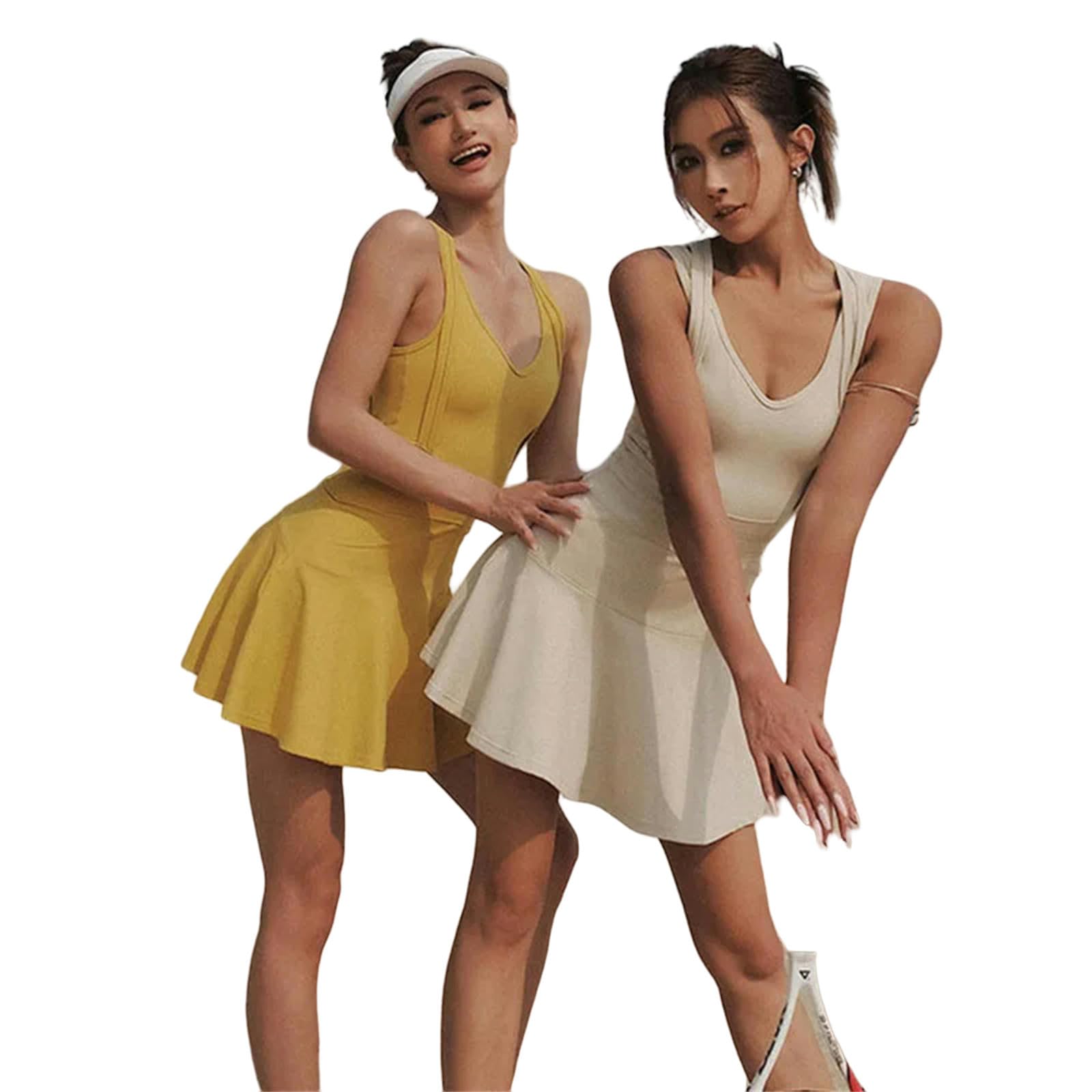MFQLLFalda Plisada Vestido De Tenis Femenino Sin Mangas Sport Trajes Entrenando Fitness De Faldas Cortas De Skorts