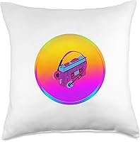 Vista 4 de Sunset Retro Walkman 90's Graphic Throw Pillow, 16x16, Multicolor