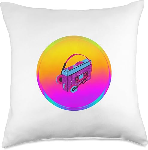 Miniatura 4 de Sunset Retro Walkman 90's Graphic Throw Pillow, 16x16, Multicolor