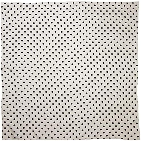 Wyoming Traders Ivory Black Cowboy Jumbo Polka Dot Wild Rag Silk Scarf