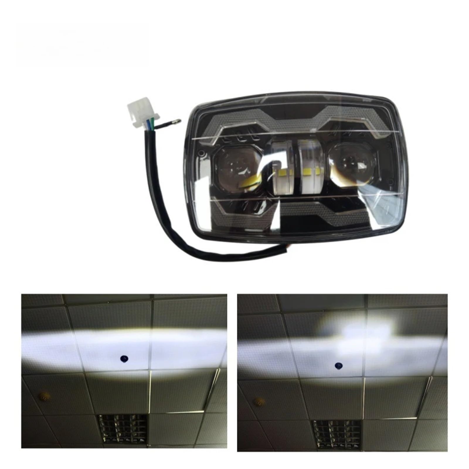 Moto LED Faro Faro Refitting Moto RGB Angel | 1 pz 4 "quadrato per faro a LED per RGB Angel Eye lampada da lavoro per auto gruppo luci per moto impermeabile