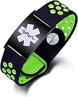 Vista 17 de Pulsera de alerta médica personalizada para mujeres y hombres, pulseras de identificación médica deportiva de silicona con grabado gratuito, pulsera