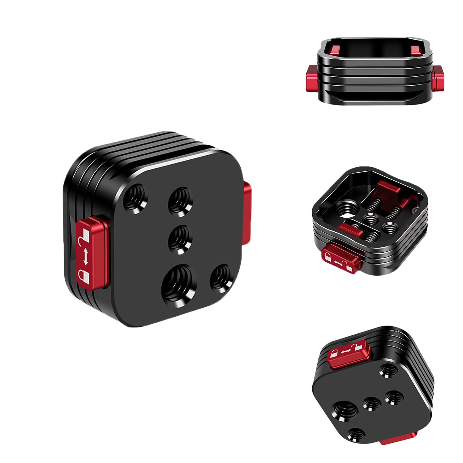 Base Clamp of Camera Quick Release Plate System, Arca Swiss Mount Clamp Tripod Adapter QR Plate with 1/4" to 3/8" Screw Thread fits for Gimbal Tripod Monopod Camera Cage Monitor