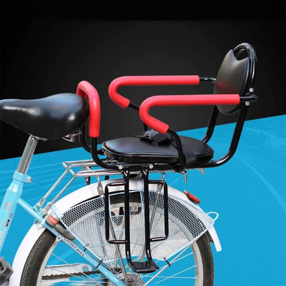 Children's Bike Seat, Detachable Bicycle Rear Seat, Bracket with Non-Slip Armrests and Pedals for 2-6 Year Old Seat