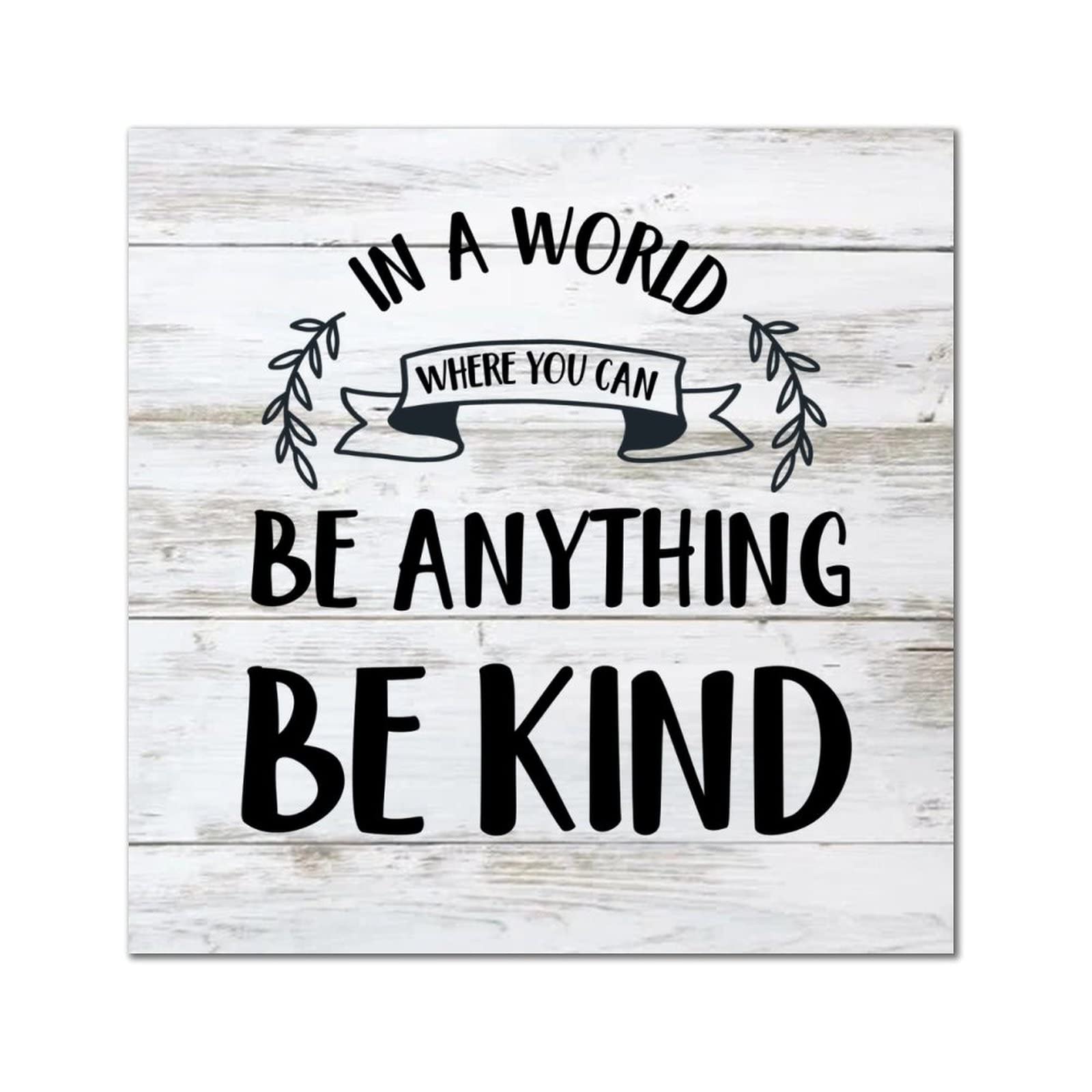 Plaque murale en bois Be Kind panneau bois décoration murale maison porche cour