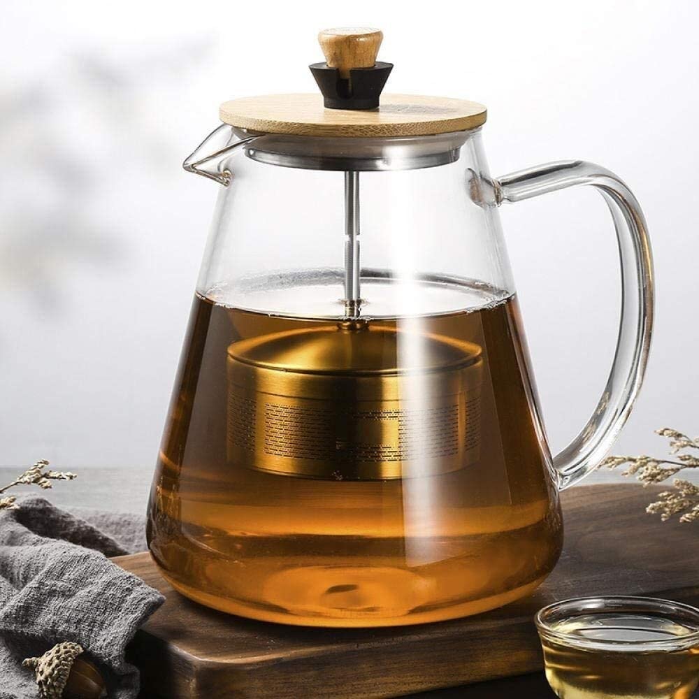 Juegos de té Infusor de Acero Inoxidable Filtro de Vidrio de borosilica Transparente cafetera Resistente al Calor Recipiente calentado hervidor hirviendo