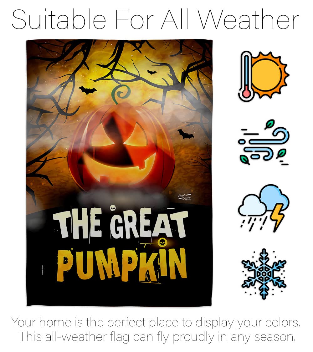 Happy Pumpkin Gartenflagge Von Breeze Decor – Witterungsbeständig, Doppelseitig Bedruckt