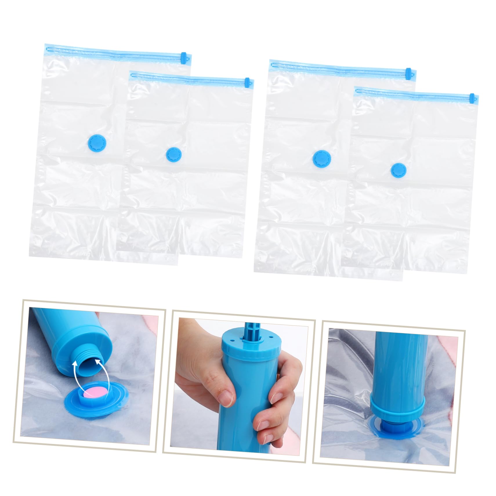 Bomba Manual 1 Juego de Bolsas de compresión para Viajes Bolsas de Sellado al vacío Bolsas de Almacenamiento sellador al vacío Bolsas de Sellado al vacío Bolsas de Almacenamiento