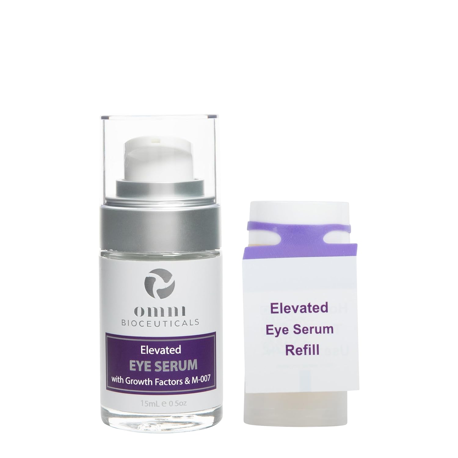 Omni Bioceuticals Elevated Eye Serum with Growth Factors and M-007® with 1 Refill - 15ml Serum with Additional 15ml Refill