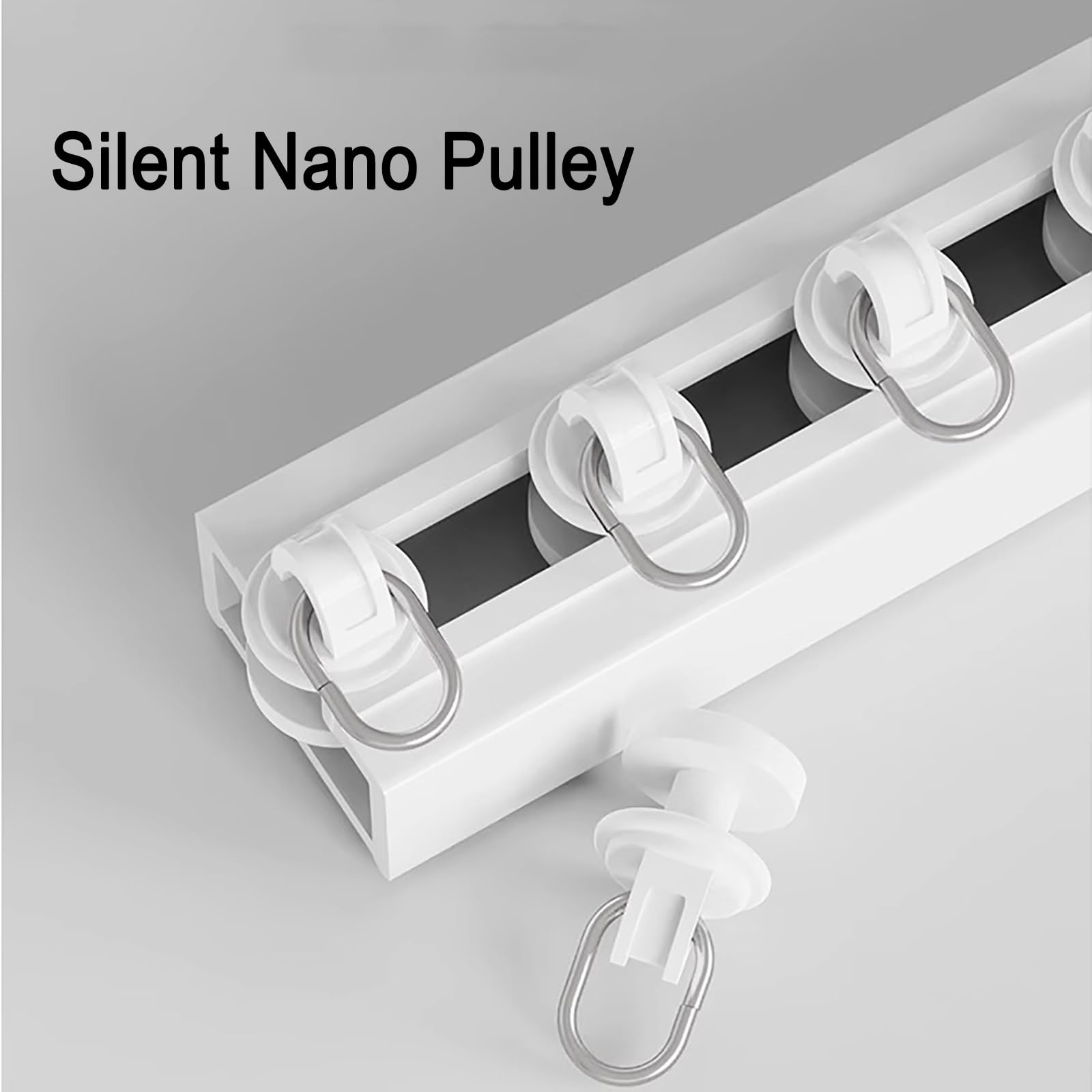 Rail de rideau autocollant sans perçage - Séparateur de pièce - 480 cm - Facile à installer pour plafonds et murs lisses - Système polyvalent de tringle à rideaux