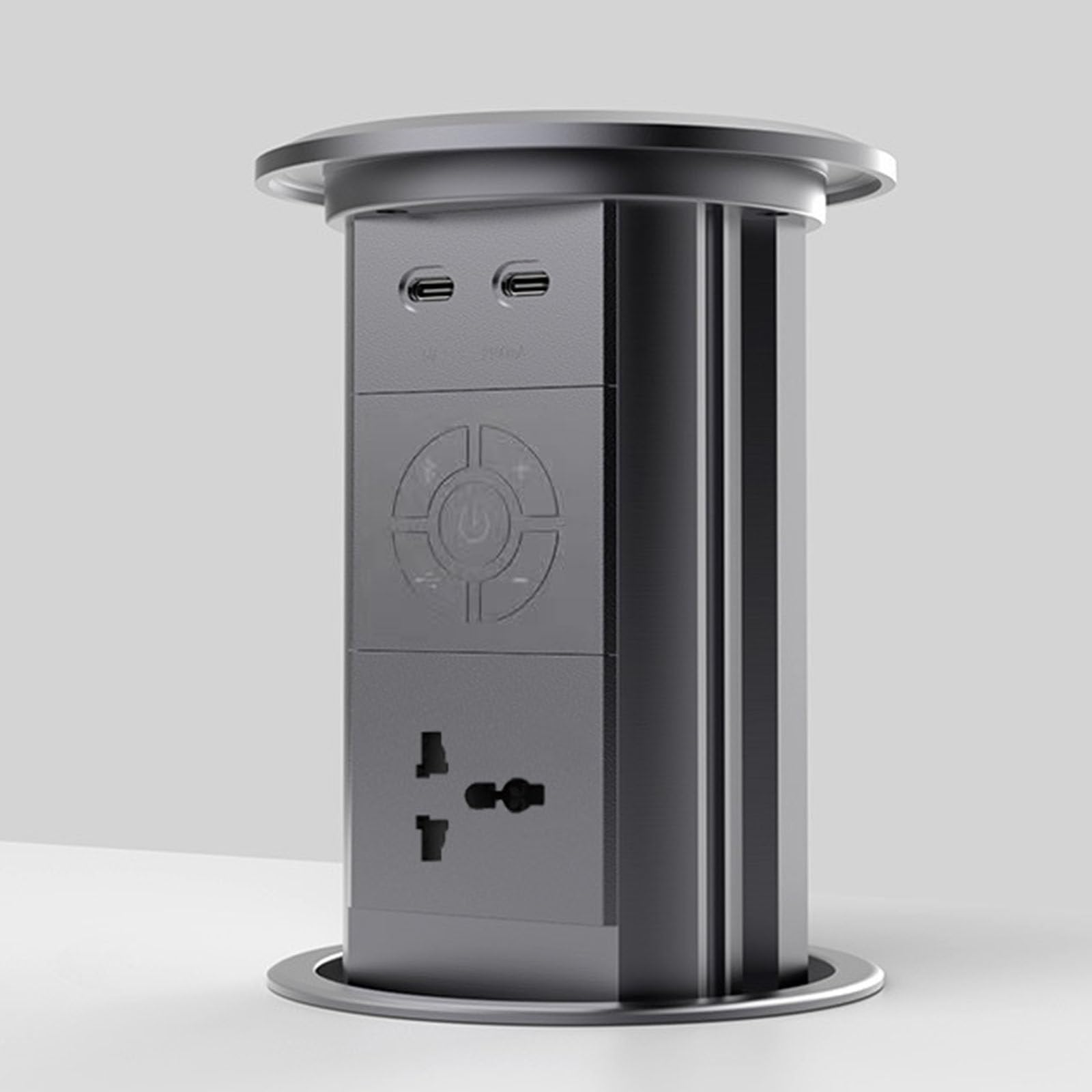 Presa elettrica di sollevamento 2 posizioni spina universale + 2 porte B + 2 tipo C + 15 W wireless + altoparlante Bluetooth presa da tavolo nascosta,B