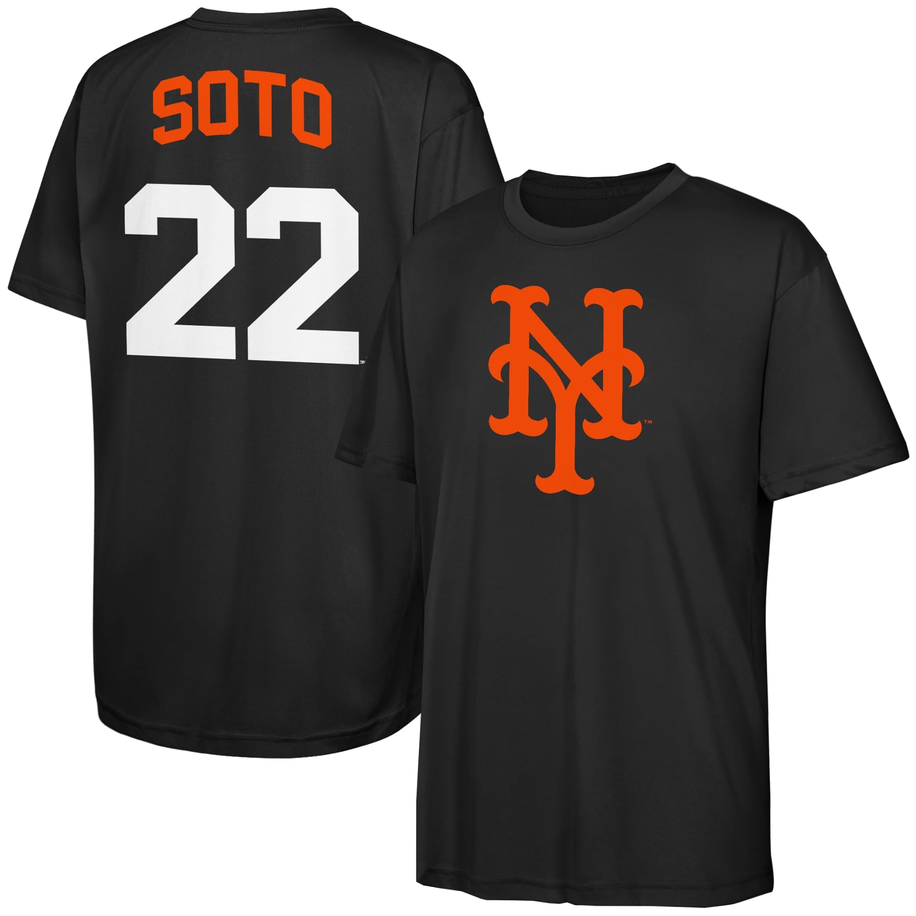 Juan Soto New York Mets MLB Kids 4-20 Blue Official Name & Number Performance Jersey T-Shirt
